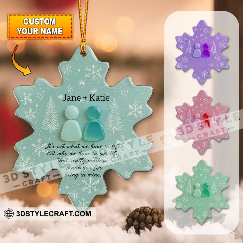 Christmas Snow Thank You For Being In Mine Home Decor Christmas Ornament Personalized Ornament 3.54’’ / 1 Ornament