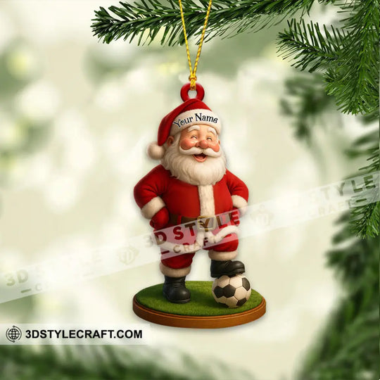 Christmas Soccer Santa, Home Decor, Christmas Ornament, Personalized Ornament style option 4