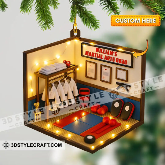 Christmas Taekwondo Corner, Home Decor, Christmas Ornament, Personalized Ornament style option 1