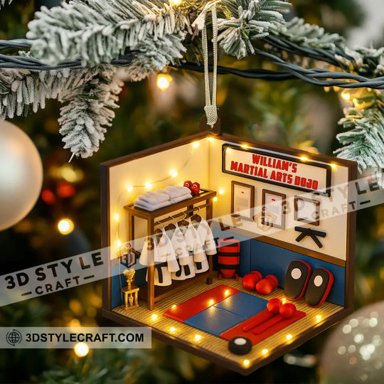 Christmas Taekwondo Corner, Home Decor, Christmas Ornament, Personalized Ornament style option 3