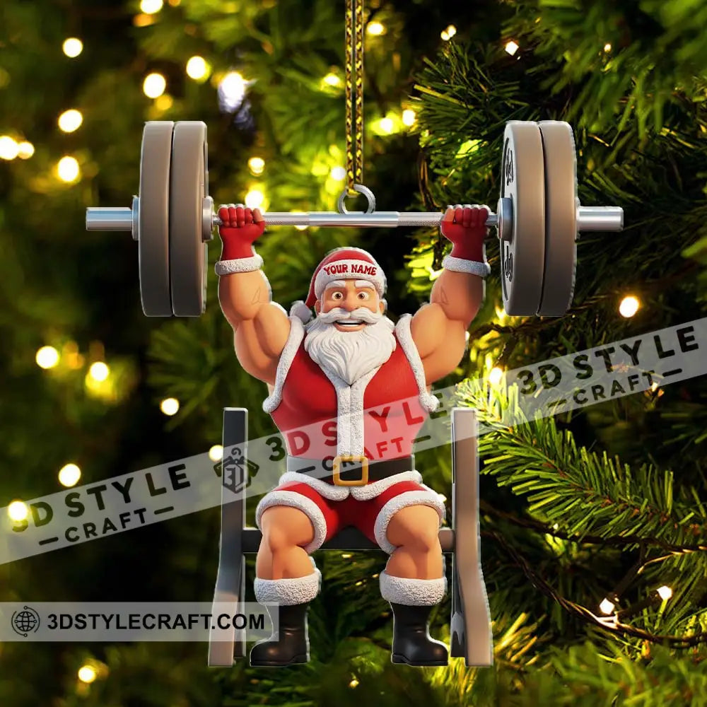 Christmas Weightlifting Santa Home Decor Christmas Ornament Personalized Ornament Ornament