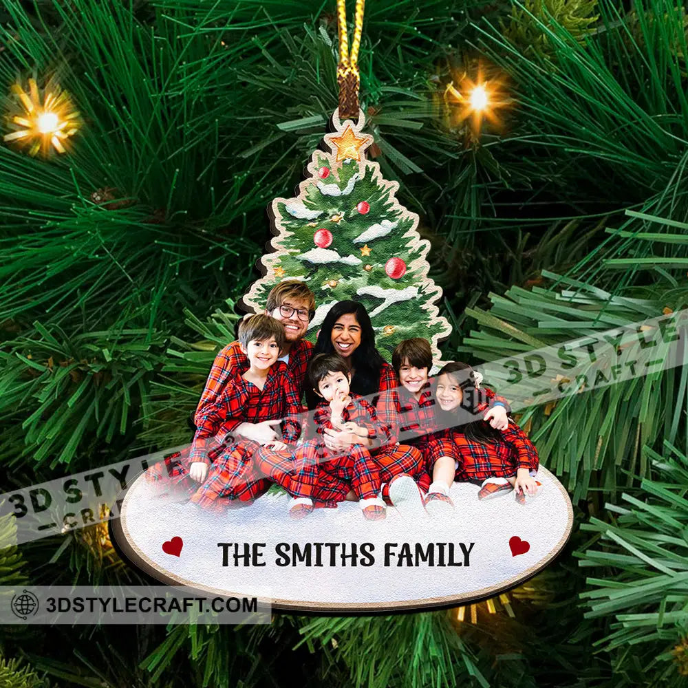 Christmas With Family We Are - Custom Photo And Name Personalized Acrylic Ornament Gift For