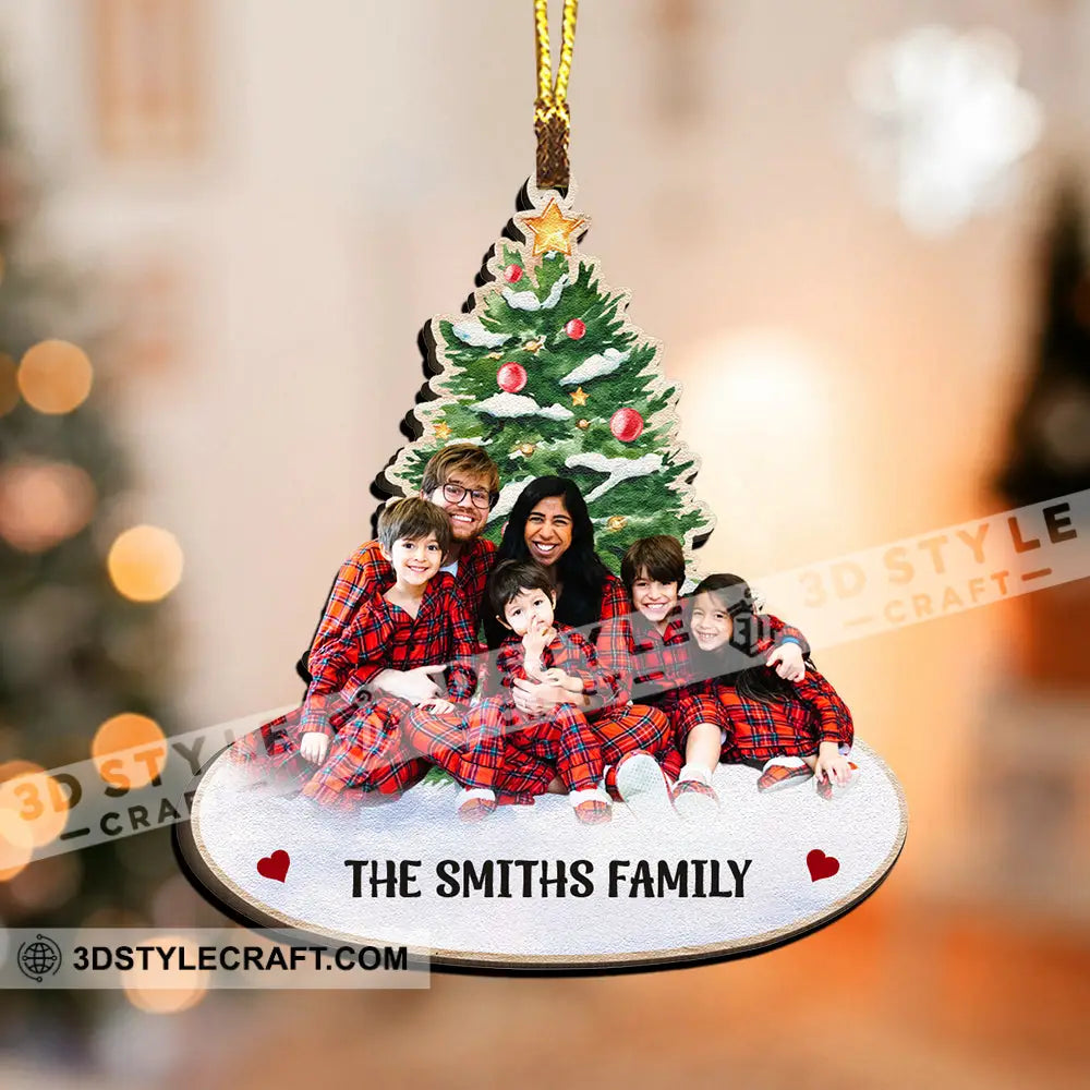 Christmas With Family We Are - Custom Photo And Name Personalized Acrylic Ornament Gift For