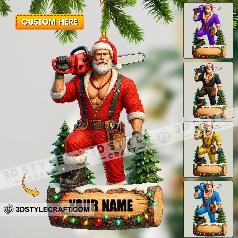 Christmas Woodworker Santa Home Decor Christmas Ornament Personalized Ornament 3.54’’ / 1 Ornament Ornament