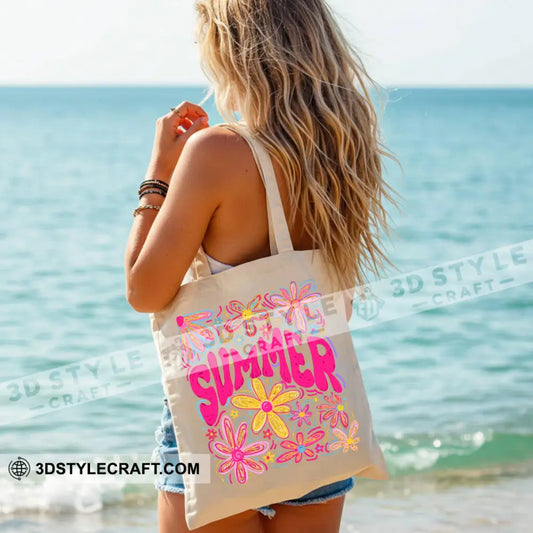 Colorful Summer Flowers Tote Bag Aloha Summer Canvas Tote Bag Bag