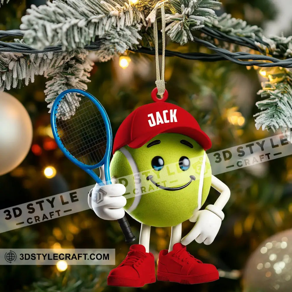 Cool Tennis Ball Christmas Ornament Personalized