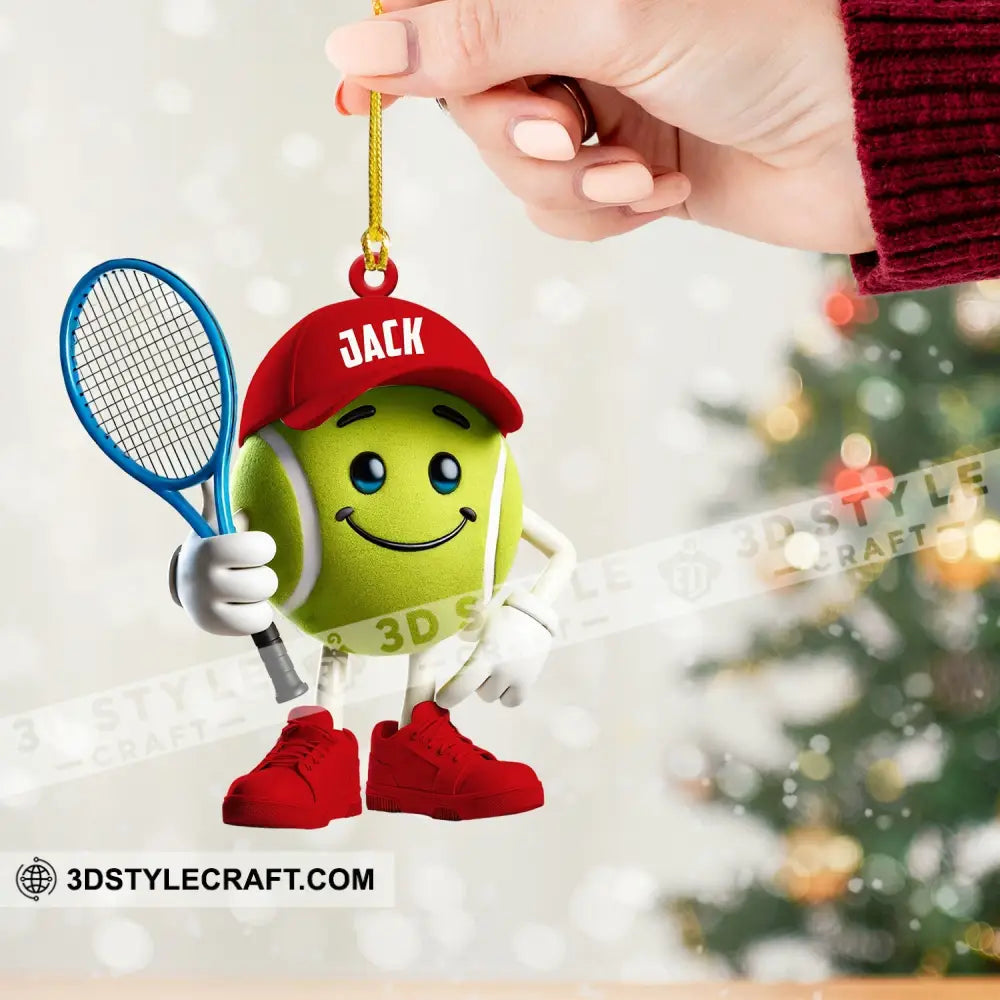 Cool Tennis Ball Christmas Ornament Personalized