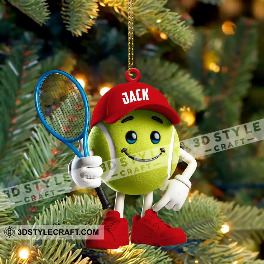 Cool Tennis Ball Christmas Ornament Personalized