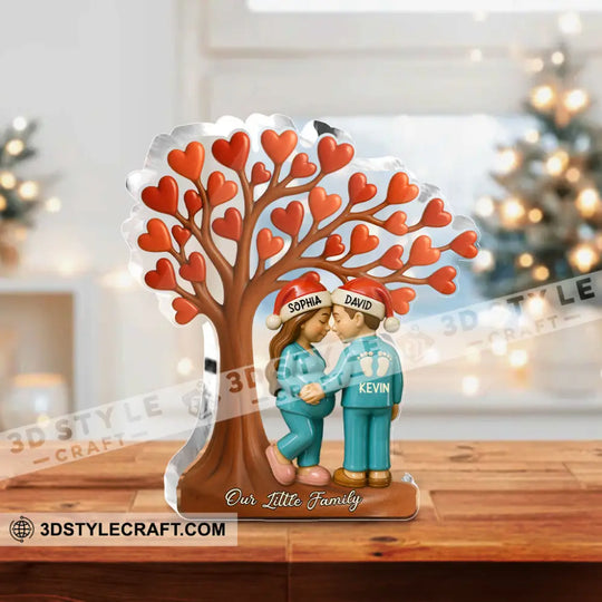 Couple Heart Tree, New Baby Coming - Personalized Custom Shaped Acrylic Plaque style option 3