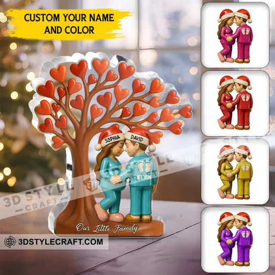 Couple Heart Tree, New Baby Coming - Personalized Custom Shaped Acrylic Plaque style option 1