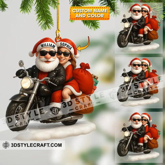 Couple Santa Home Decor, Christmas Ornament, Personalized Ornament style option 1