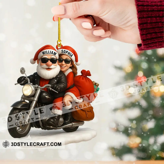 Couple Santa Home Decor, Christmas Ornament, Personalized Ornament style option 2