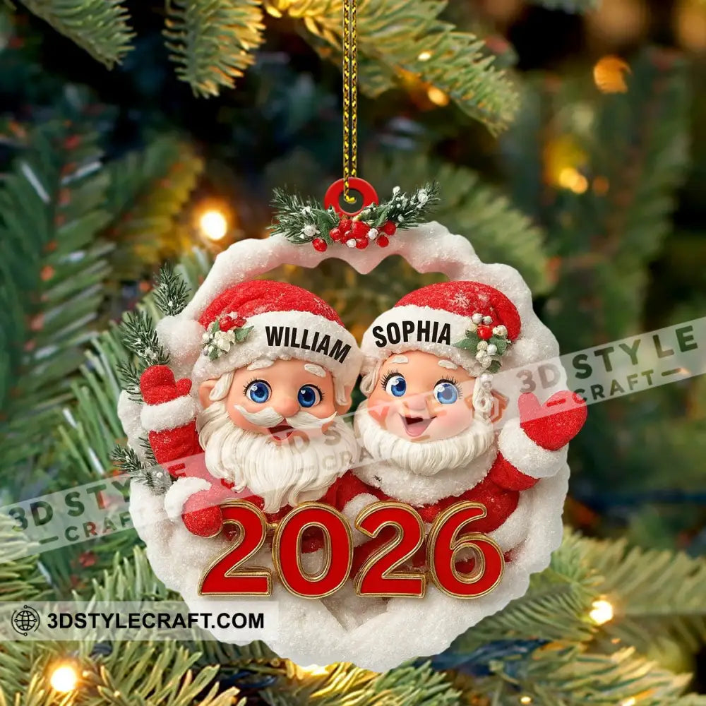 Couple Santa Home Decor Christmas Ornament Personalized Ornament Ornament