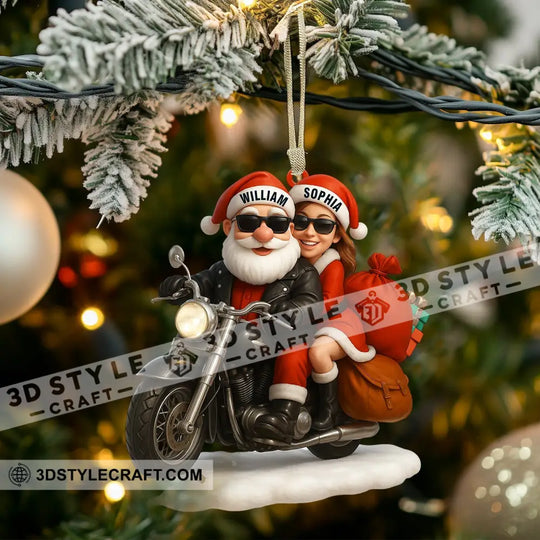 Couple Santa Home Decor, Christmas Ornament, Personalized Ornament style option 3