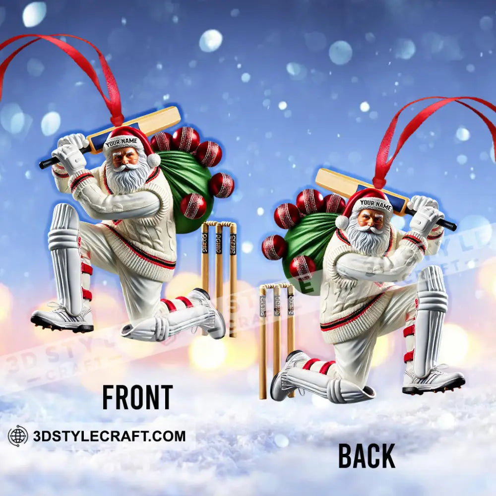 Cricket Bat Lover Christmas Home Decor Ornament Personalized