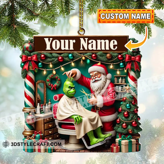 Custom Barber Santa Ornament Personalized 3.54’’ / 1