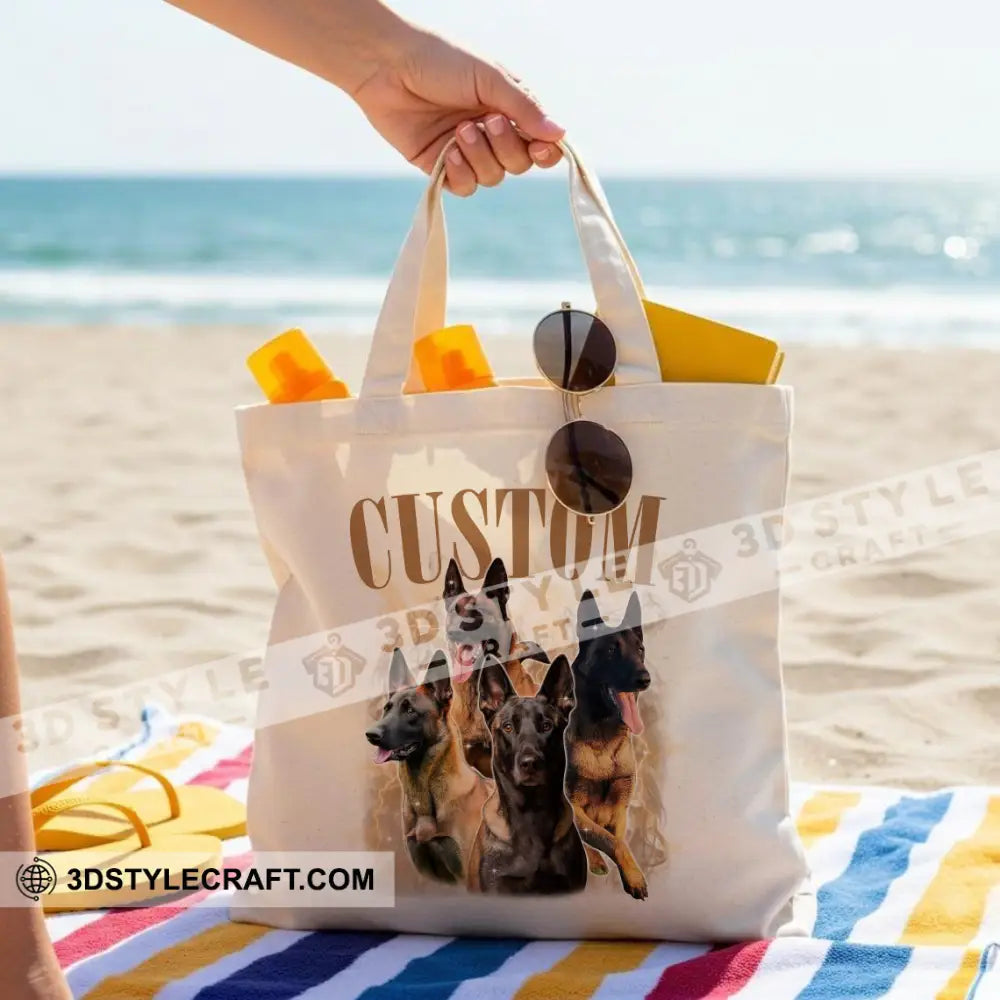 Custom Belgian Malinois Pet Lover Tote Bag Canvas Tote Bag Bag