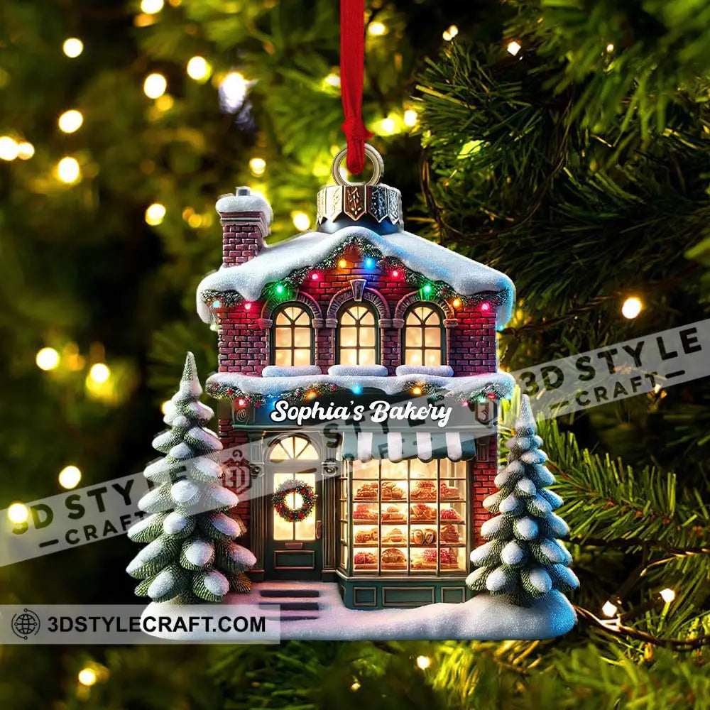 Custom Christmas House Ornament Personalized