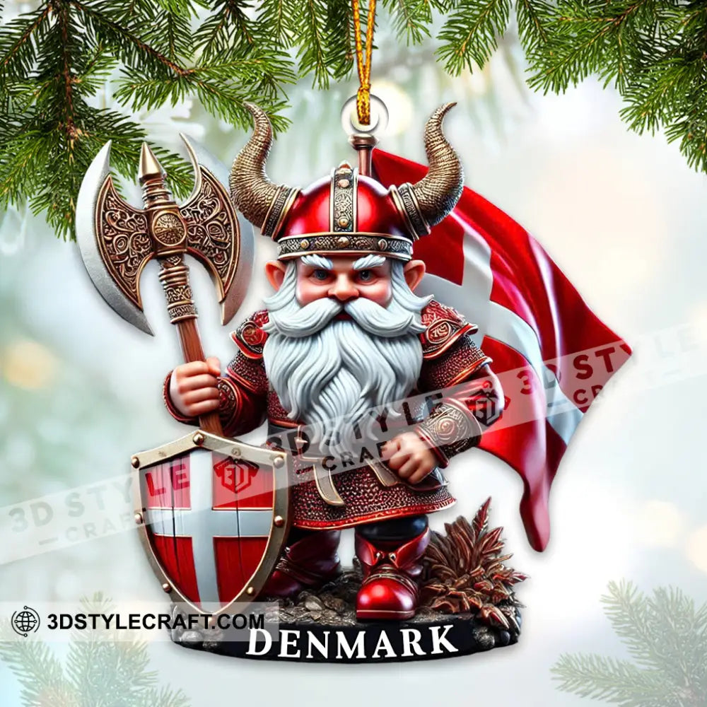 Custom Denmark Santa Ornament Personalized