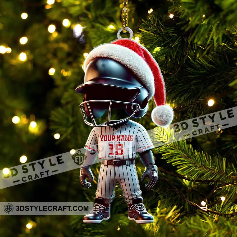 Custom Name And Number Baseball Ornament Lover Christmas Gift