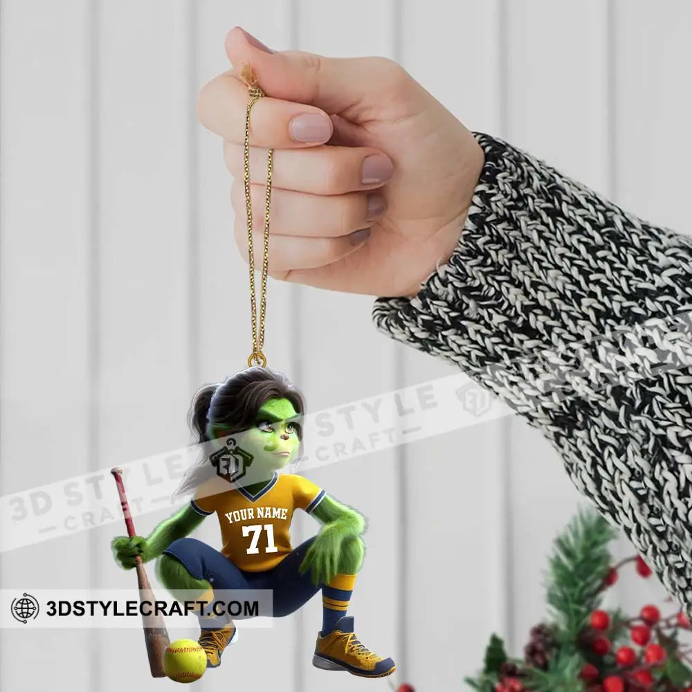 Custom Name And Number Baseball Ornament Lover Christmas Gift