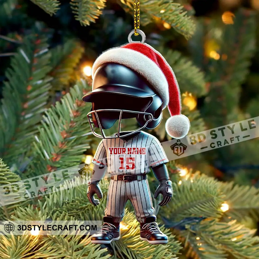 Custom Name And Number Baseball Ornament Lover Christmas Gift