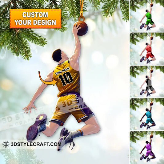 Custom Name And Number Basketball Ornament Christmas Gift