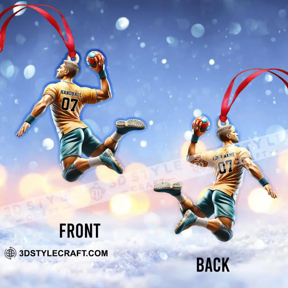 Custom Name And Number Handball Ornament Christmas Gift For Lover