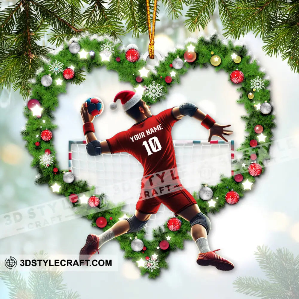 Custom Name And Number Handball Ornament Christmas Gift For Lover