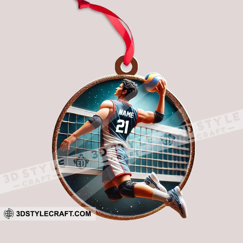 Custom Name And Number Handball Ornament Christmas Gift For Lover