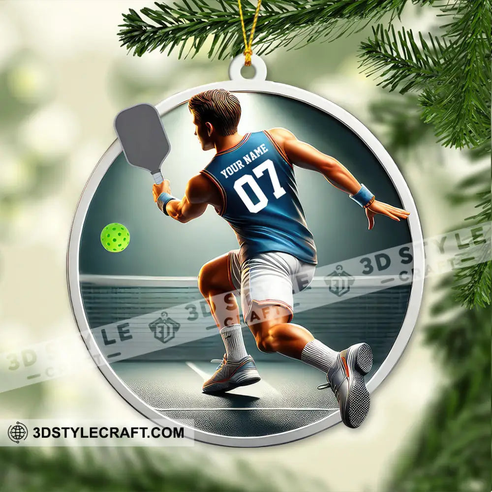 Custom Name And Number Pickleball Ornament Christmas Gift For Lover 3.54’’ / 1