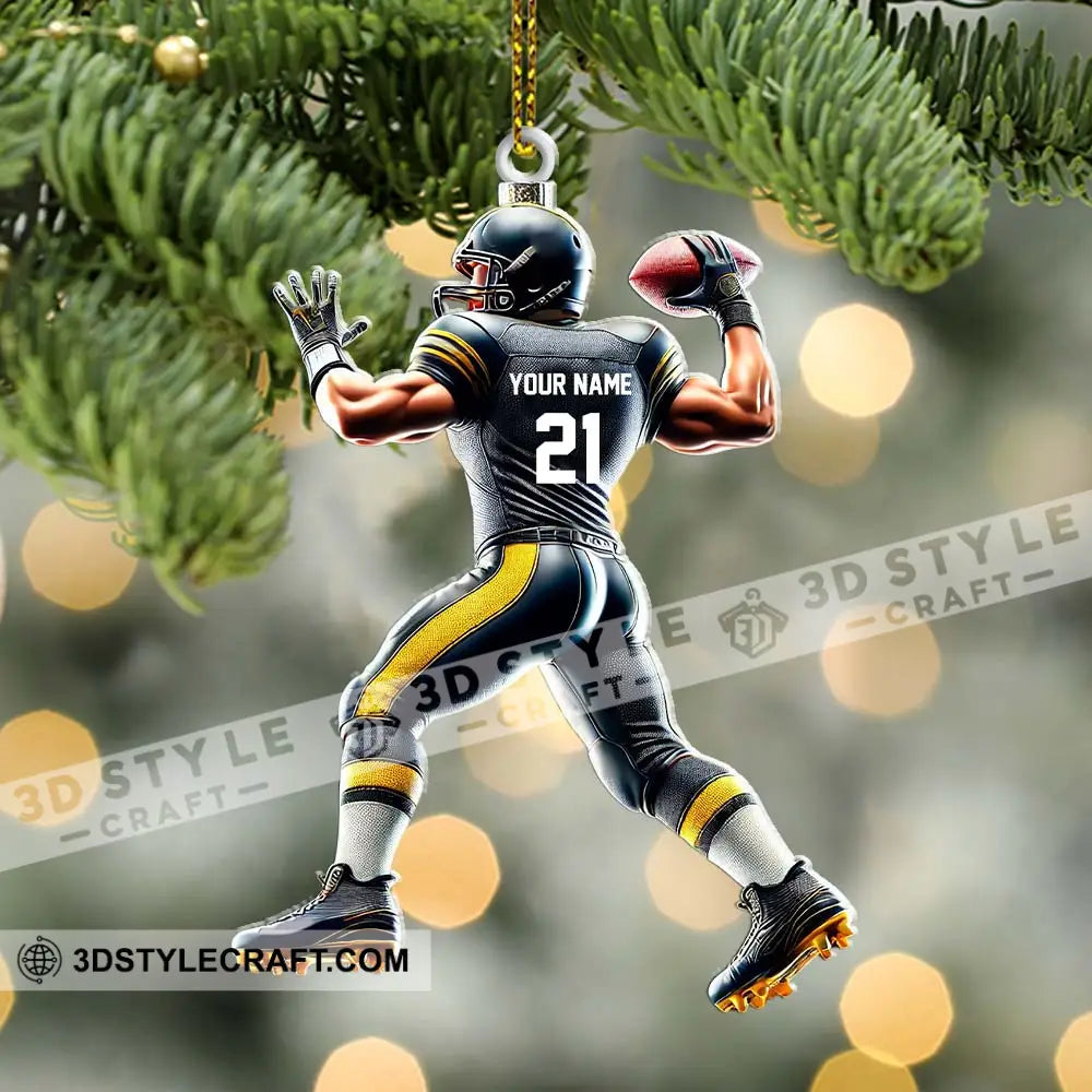 Custom Name And Number Rugby Football Ornament Christmas Gift For Lover