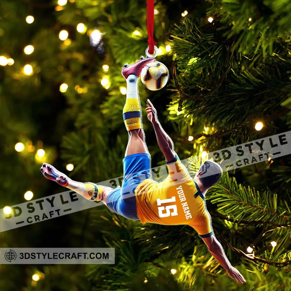 Custom Name And Number Soccer Ornament Christmas Gift