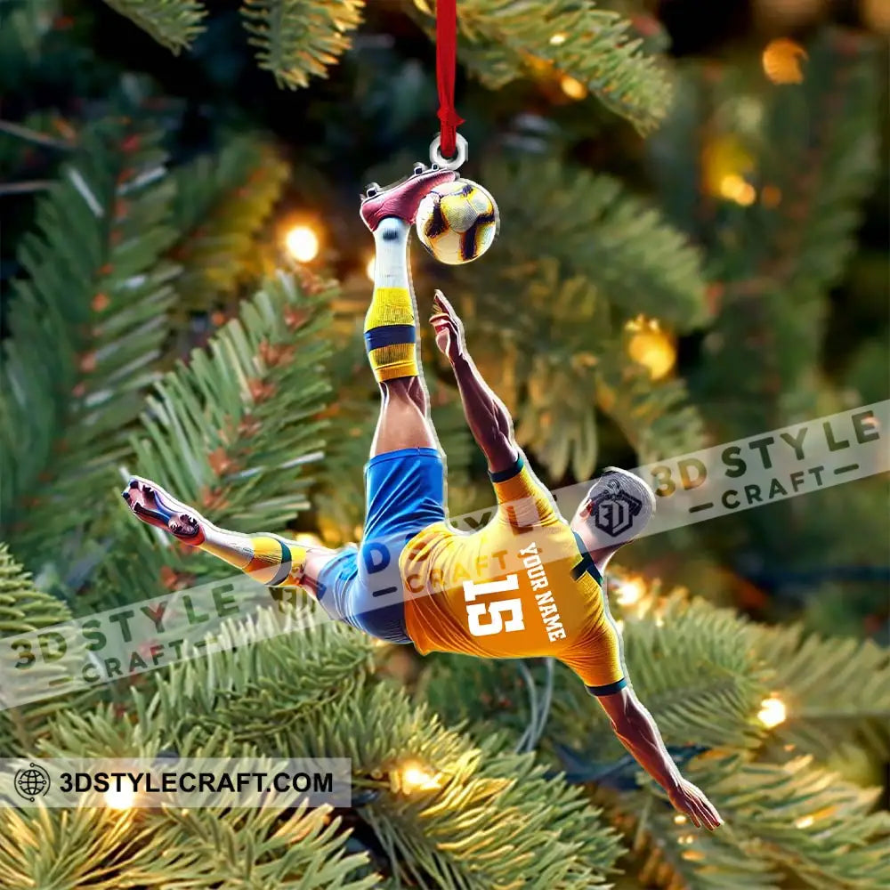 Custom Name And Number Soccer Ornament Christmas Gift