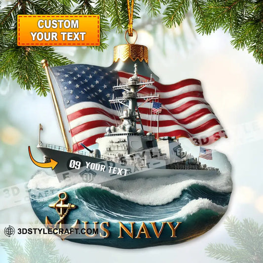 Custom Name And Number Us Navy Ornament Christmas Gift