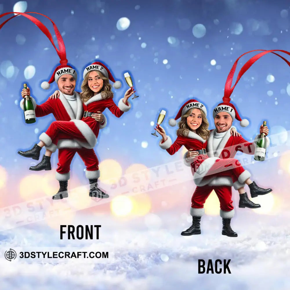 Custom Name And Photo Couple Ornament Christmas Gift