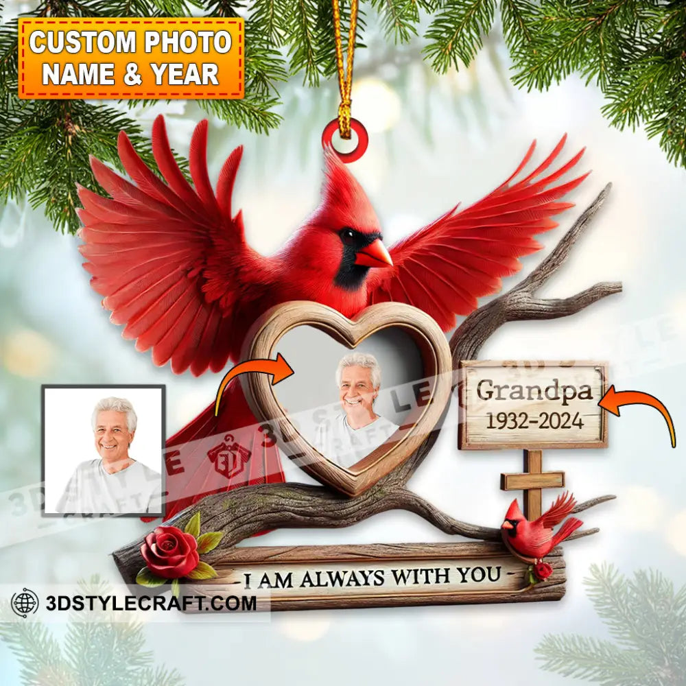 Custom Name And Photo Memorial Ornament Christmas Tree Sympathy Gifts For Loss Of Loved One