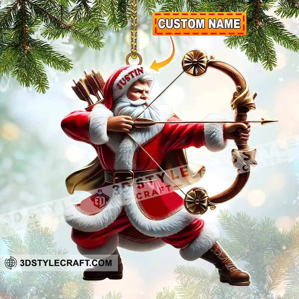 Custom Name Archery Santa Ornament Christmas Gift