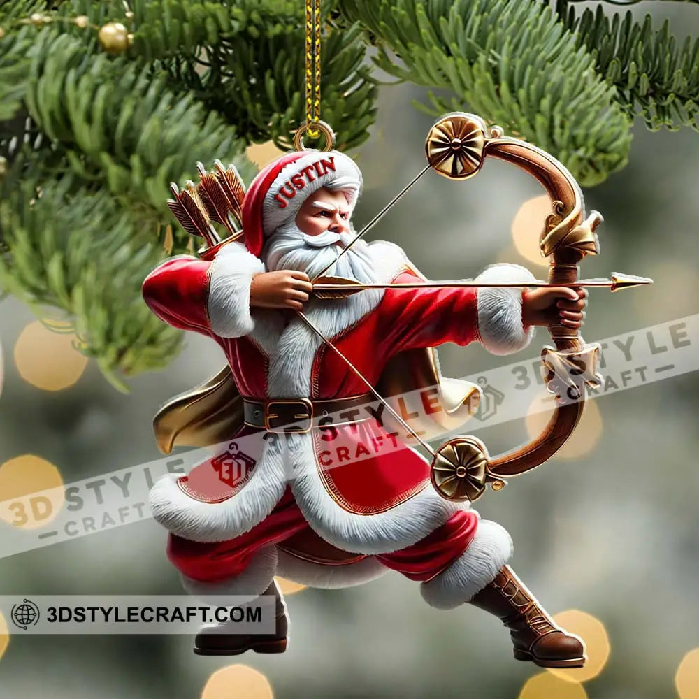 Custom Name Archery Santa Ornament Christmas Gift