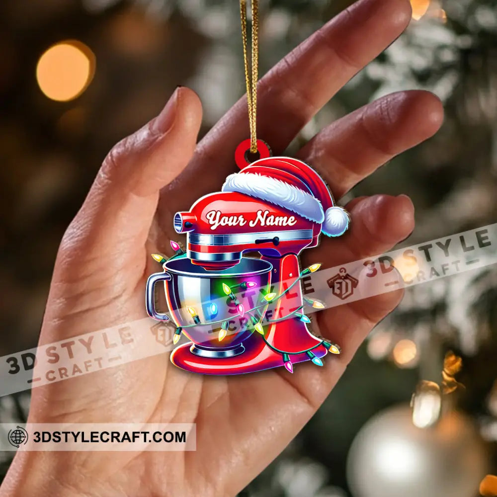 Custom Name Baker Christmas Ornament Santa Gift
