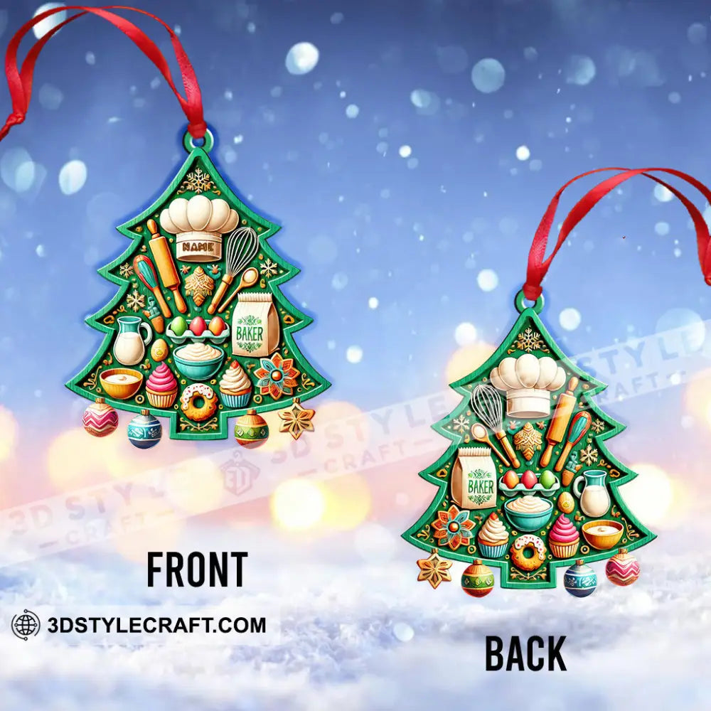 Custom Name Baker Ornament Christmas Gift For Lover