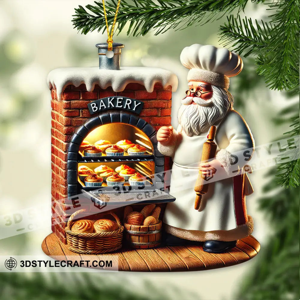 Custom Name Bakery Shop Ornament Love Christmas Gift 3.54’’ / 1