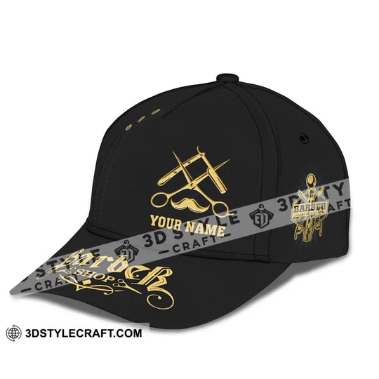 Custom Name Barber Classic Cap, Personalized Name Hairstylist Hat, Unisex Barber Hat style option 2