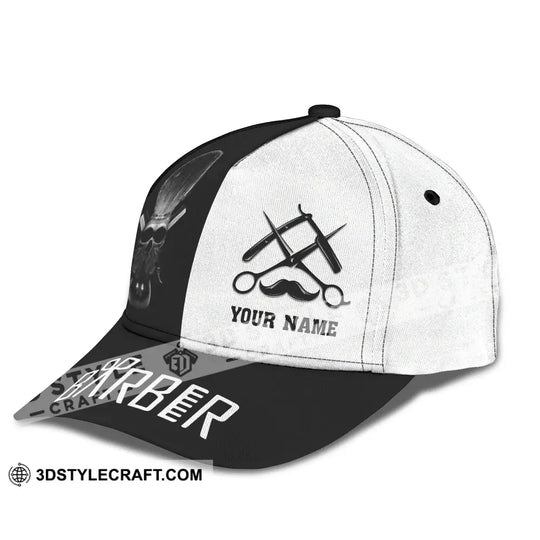 Custom Name Barber Classic Cap, Personalized Name Hairstylist Hat, Unisex Barber Hat style option 2
