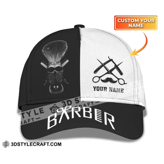 Custom Name Barber Classic Cap, Personalized Name Hairstylist Hat, Unisex Barber Hat style option 1