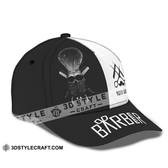 Custom Name Barber Classic Cap, Personalized Name Hairstylist Hat, Unisex Barber Hat style option 3