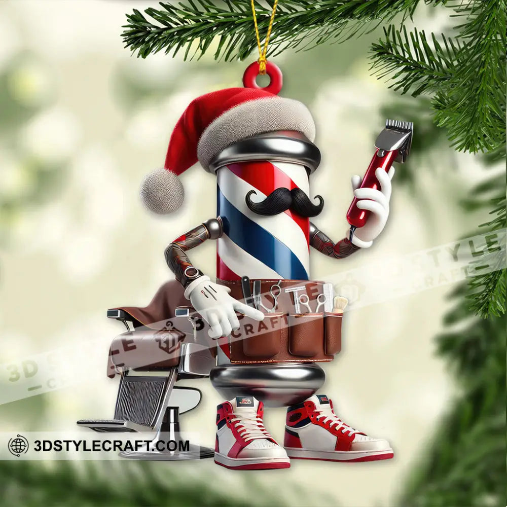 Custom Name Barber Ornament Christmas Decoration For Shop 3.54’’ / 1