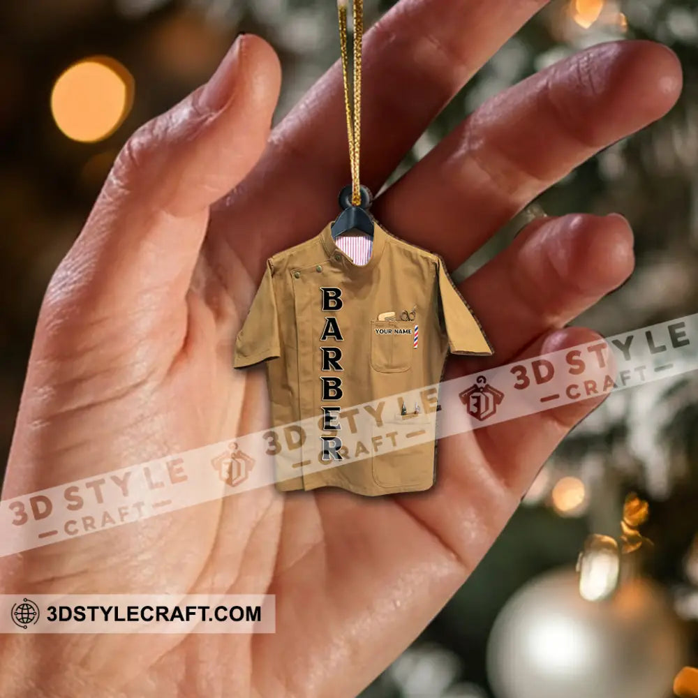 Custom Name Barber Ornament Christmas Decoration For Shop