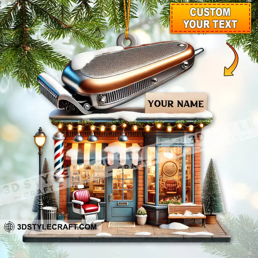 Custom Name Barber Shop Ornament Christmas Decoration