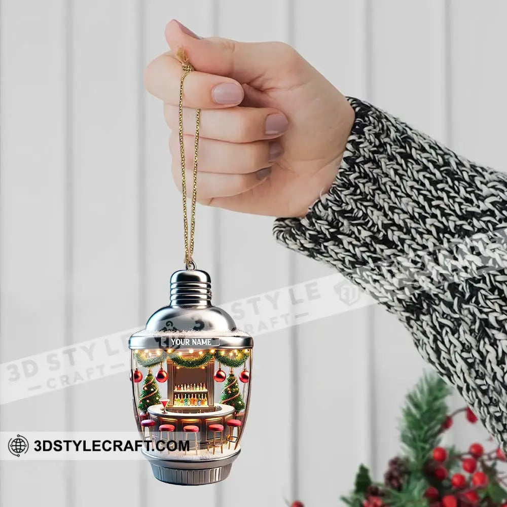 Custom Name Bartender Ornament Barista Christmas Decoration